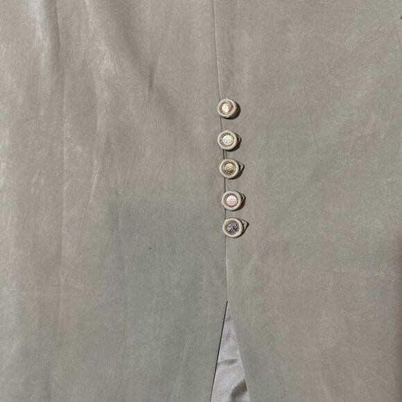 VTG NWT City Girl Bolen Skirt 18 Beige Modest Side Split Button Detail - Picture 2 of 7